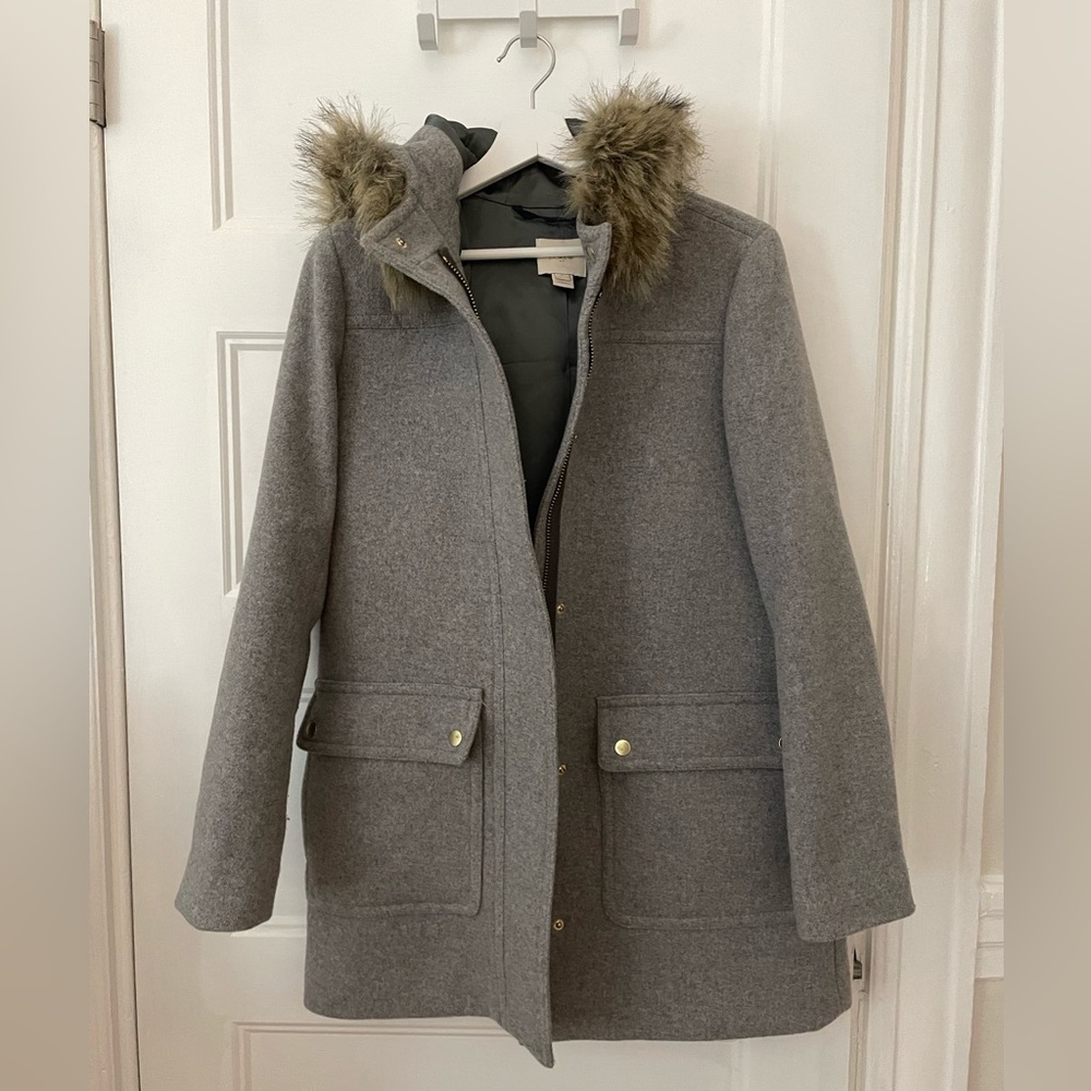 J. Crew Vail Parka in Heather Grey size 4
